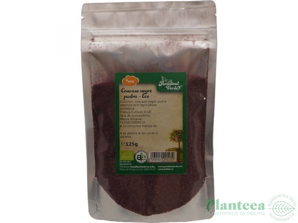 Pulbere coacaze negre eco 125g - PARADISUL VERDE