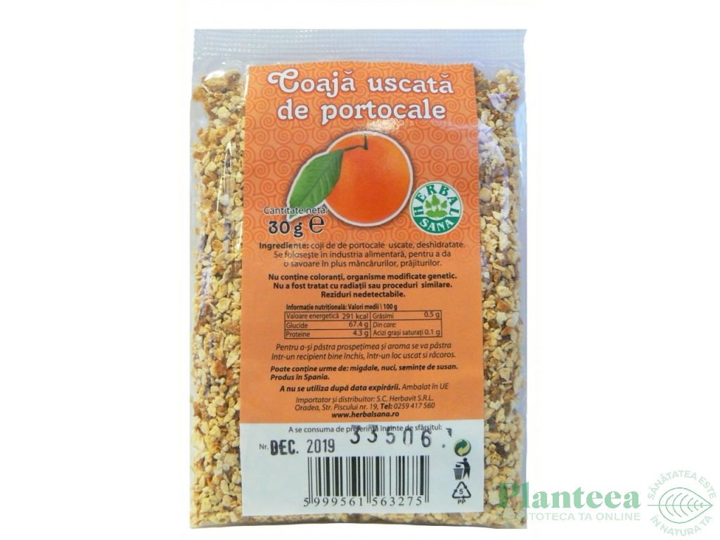 Coaja portocale uscata 40g - HERBAL SANA