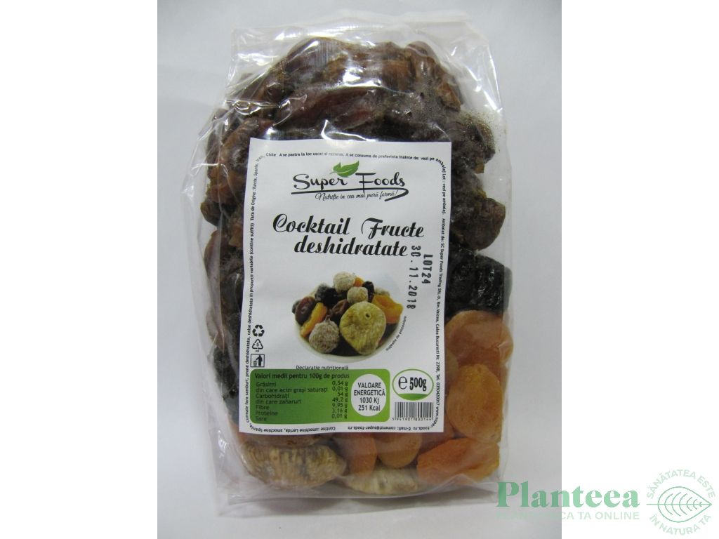 Mix fructe deshidratate 500g - SUPERFOODS