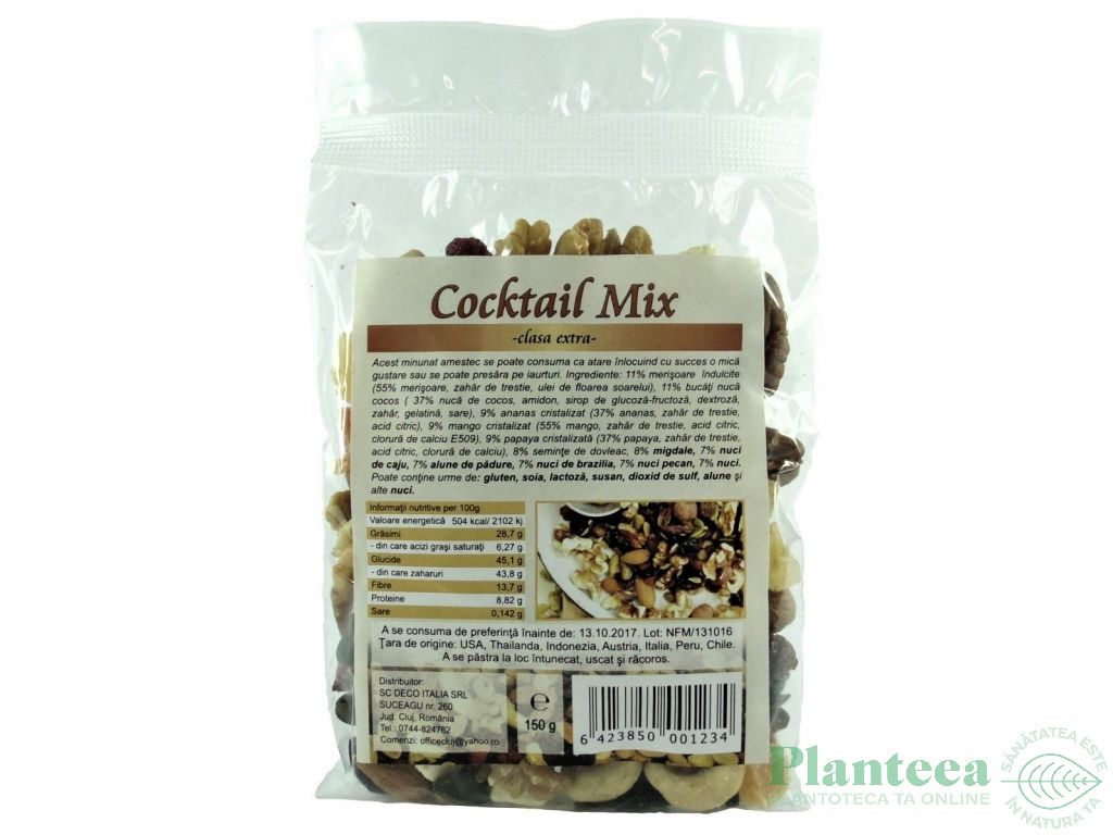 Cocktail mix nuci fructe clasa extra 150g - DECO ITALIA