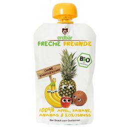 Piure mere banane ananas cocos bio 100g - ERDBAR