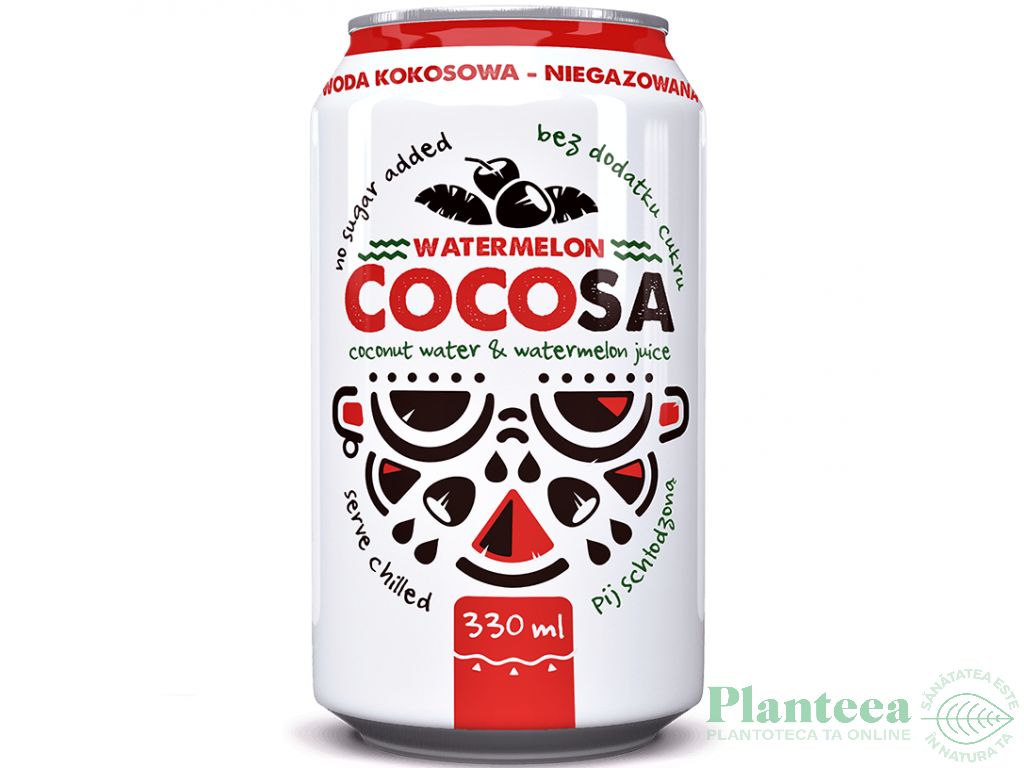 Apa cocos naturala pepene rosu Cocosa 330ml - DIET FOOD