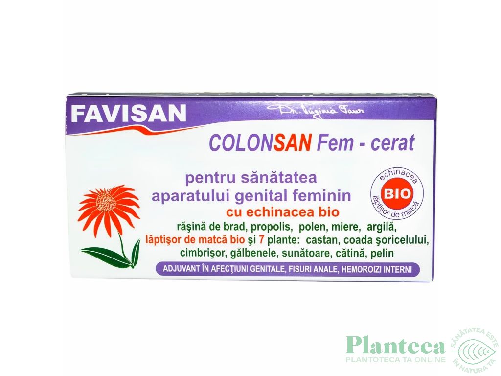 Supozitoare ColonSan Fem cerat echinaceea 7plante 12x1,9g - FAVISAN