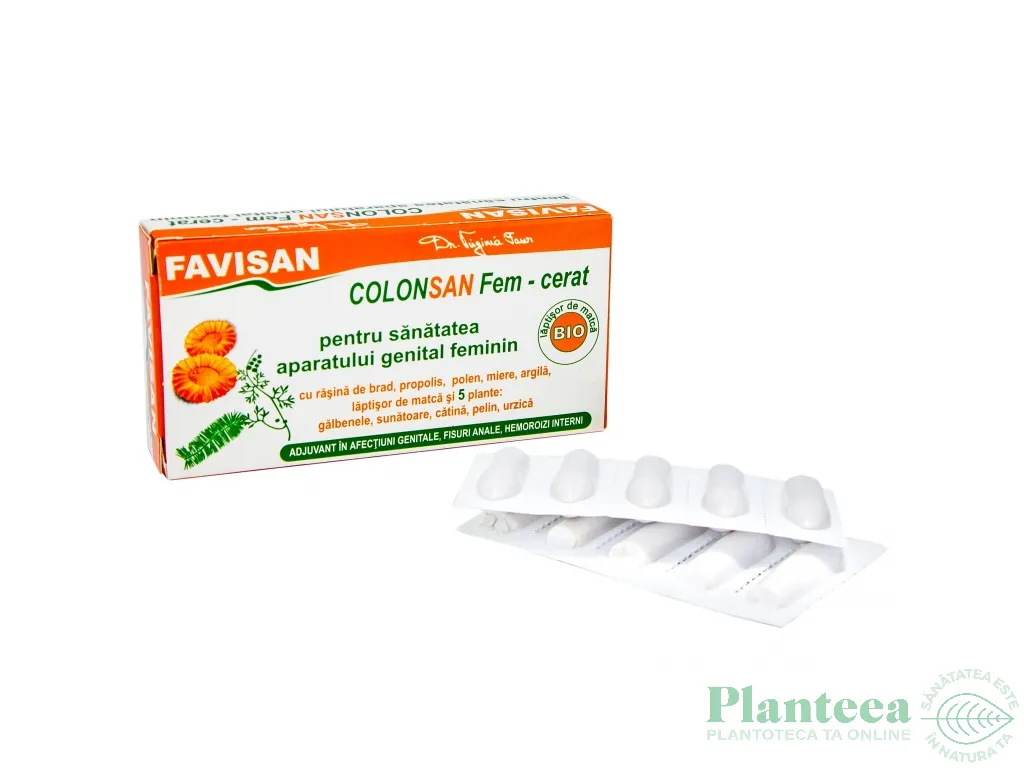Supozitoare ColonSan Fem cerat 5plante 10x1,9g - FAVISAN