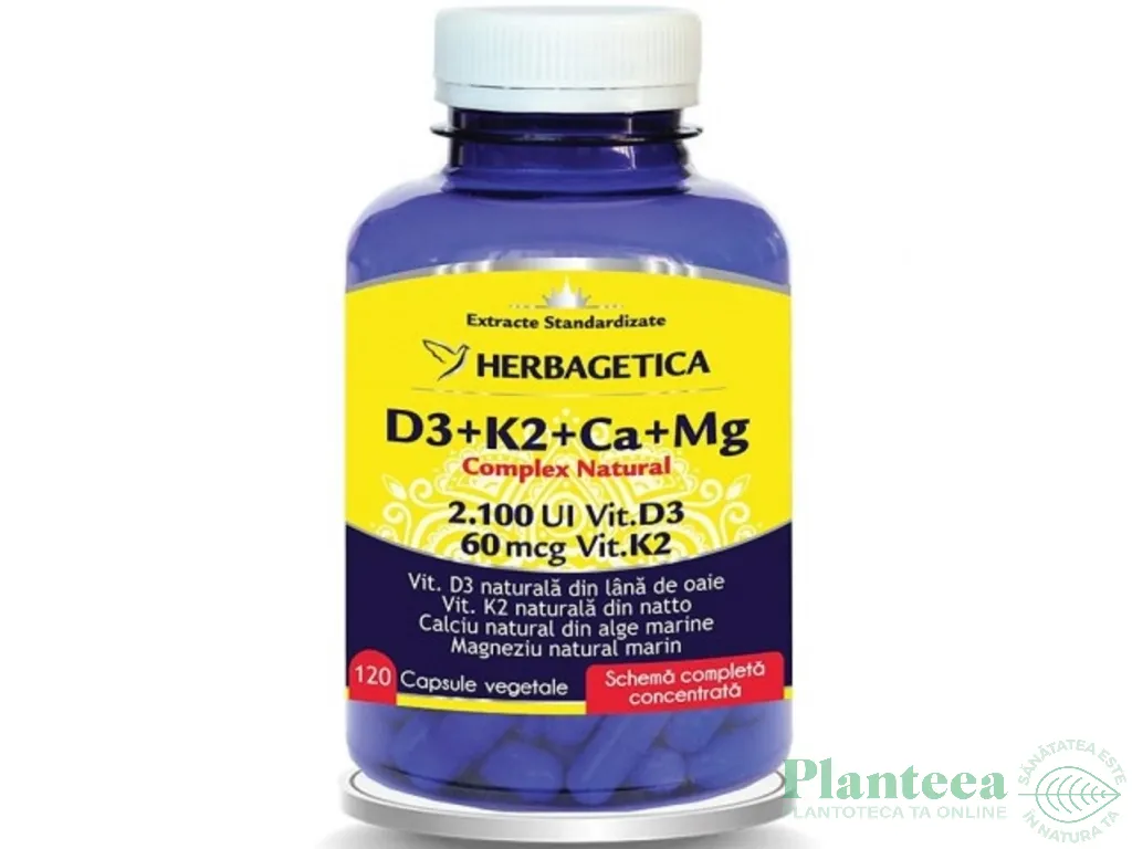 Complex natural [Detrix] D3 K2 Ca Mg 120cps - HERBAGETICA