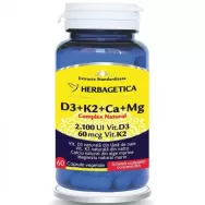 Complex natural D3 K2 Ca Mg 60cps - HERBAGETICA
