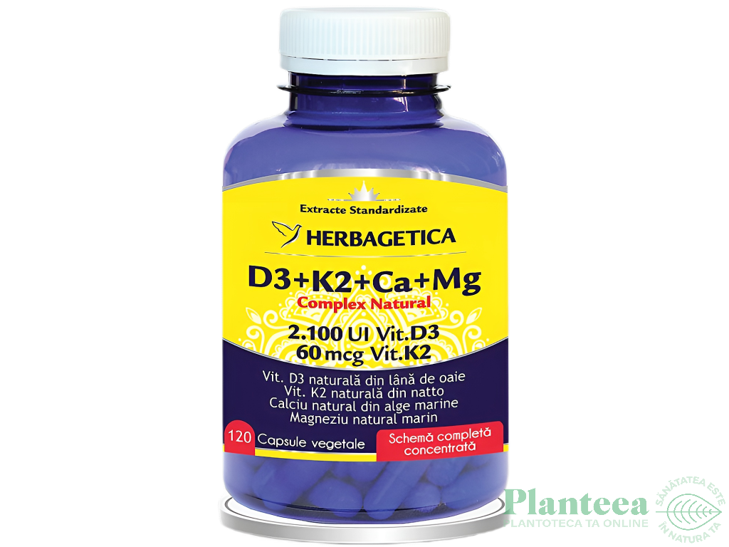 Complex natural [Detrix] D3 K2 Ca Mg 120cps - HERBAGETICA