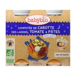 Piure morcovi tomate paste bebe +8luni eco 2x200g - BABYBIO