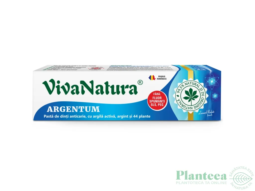 Pasta dinti anticarie Argentum 80ml - VIVA NATURA