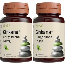 Pachet Ginkgo biloba 120mg Ginkana 2x30cp - ALEVIA