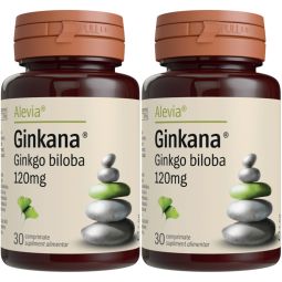 Pachet Ginkgo biloba 120mg Ginkana 2x30cp - ALEVIA
