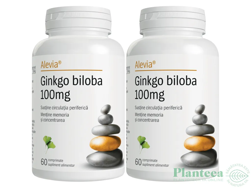 Pachet Ginkgo Biloba 100mg 2x60cp - ALEVIA