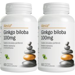 Pachet Ginkgo Biloba 100mg 2x60cp - ALEVIA