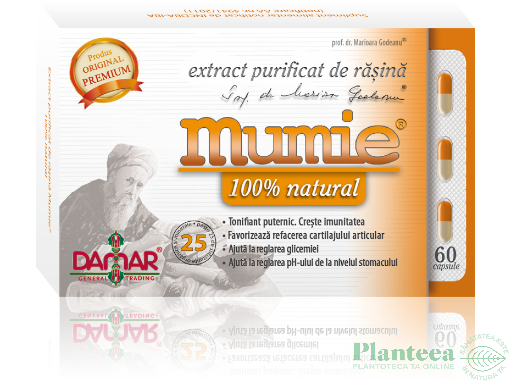 Mumie extract purificat rasina 60cps - DAMAR