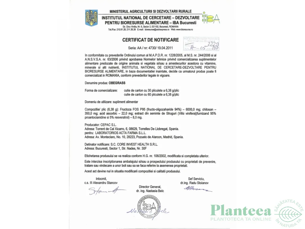 Obegrass 30pl - ACTAFARMA
