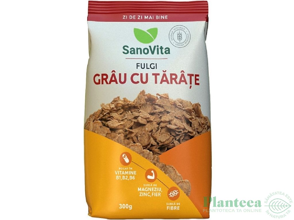 Fulgi grau cu tarate 300g - SANOVITA