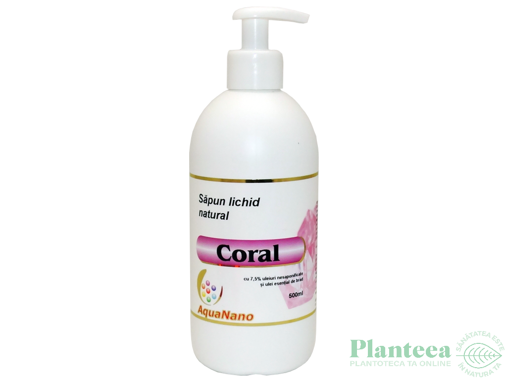 Sapun lichid clasic ulei esential brad Coral 500ml - AQUA NANO