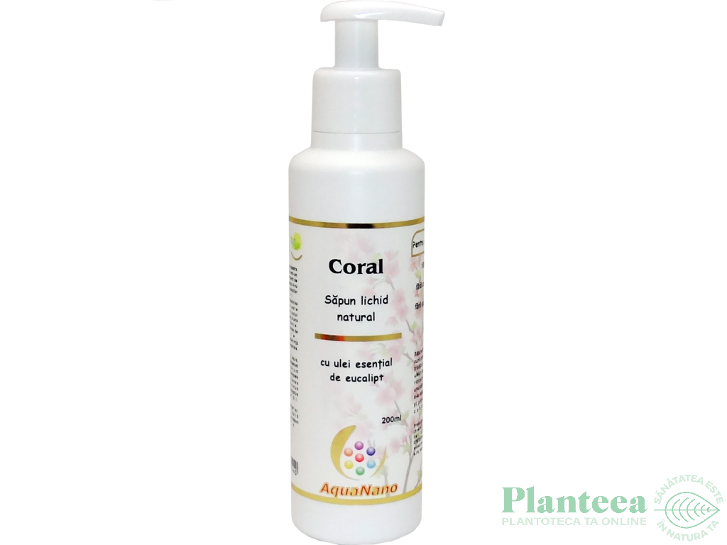 Sapun lichid clasic ulei esential eucalipt Coral 200ml - AQUA NANO