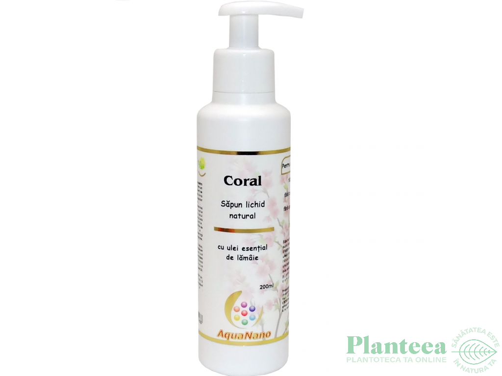 Sapun lichid clasic ulei esential lamaie Coral 200ml - AQUA NANO