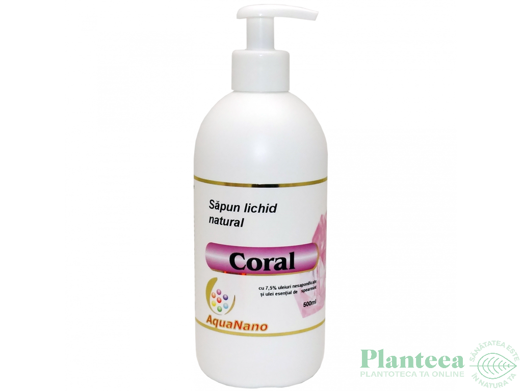 Sapun lichid clasic ulei esential menta creata Coral 500ml - AQUA NANO