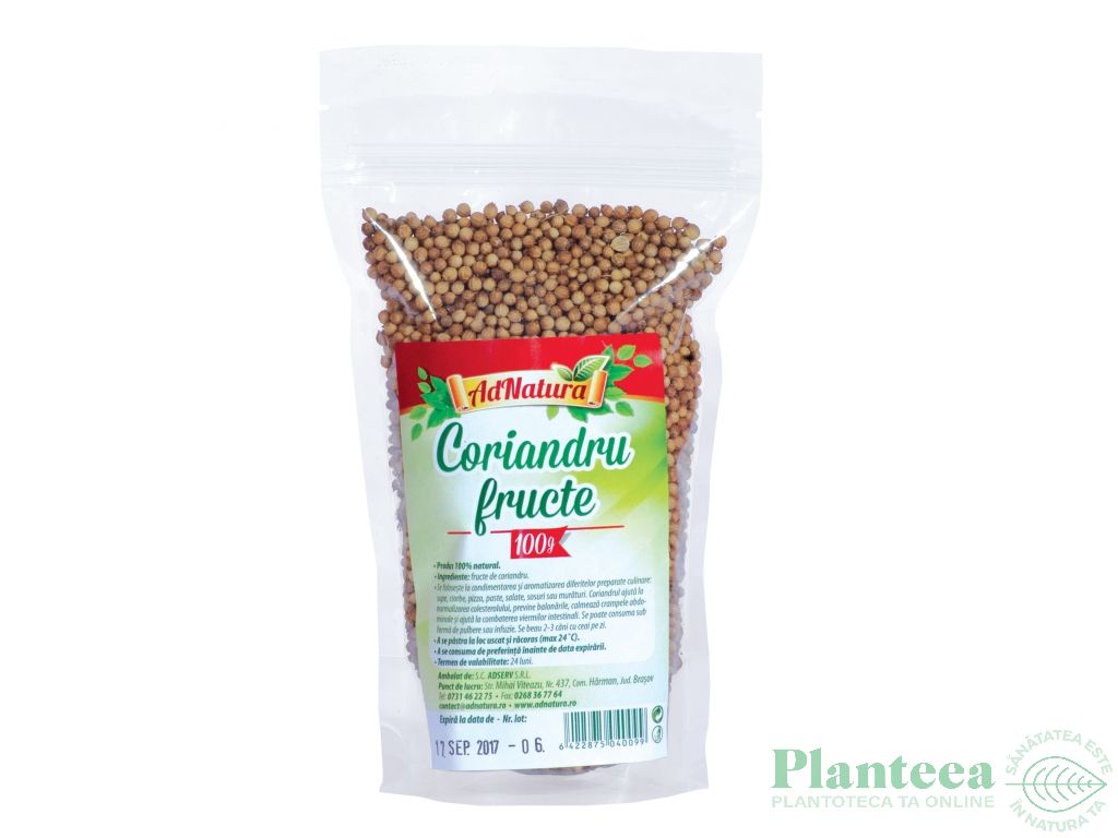 Condiment coriandru boabe 100g - SANONATUR