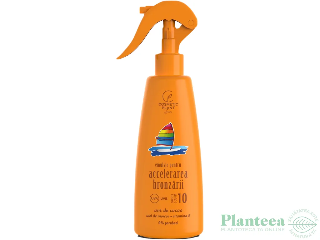 Emulsie plaja accelerare bronz spf10 unt cacao 200ml - COSMETIC PLANT