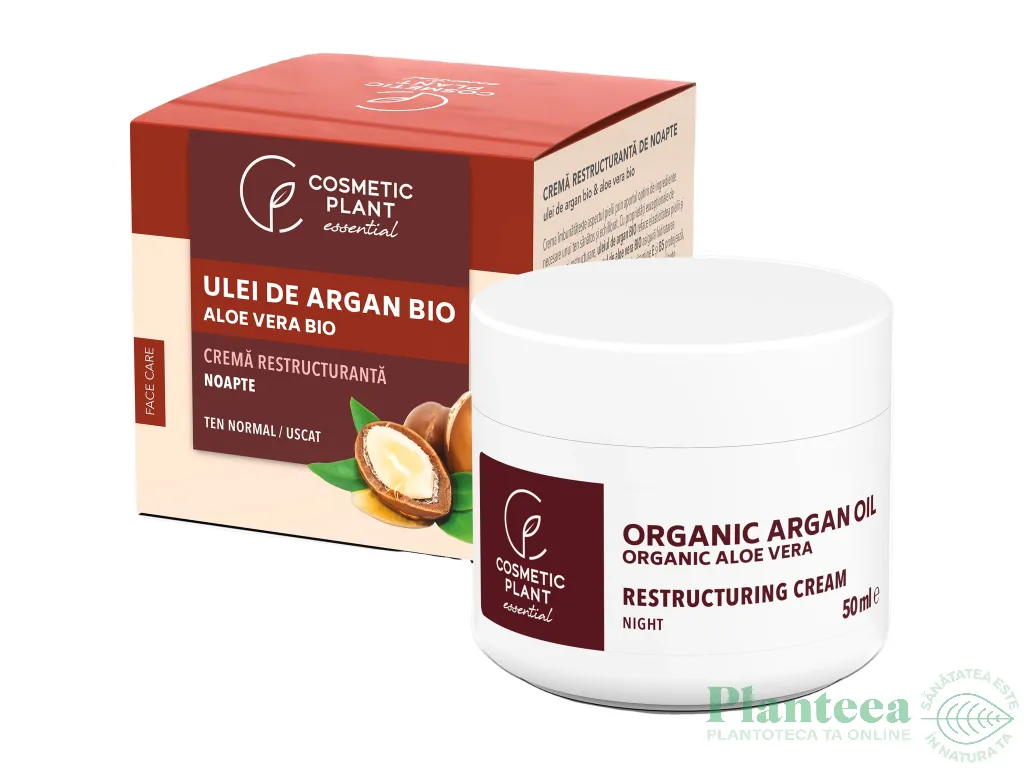 Crema noapte restructuranta ulei argan aloe Essential 50ml - COSMETIC PLANT