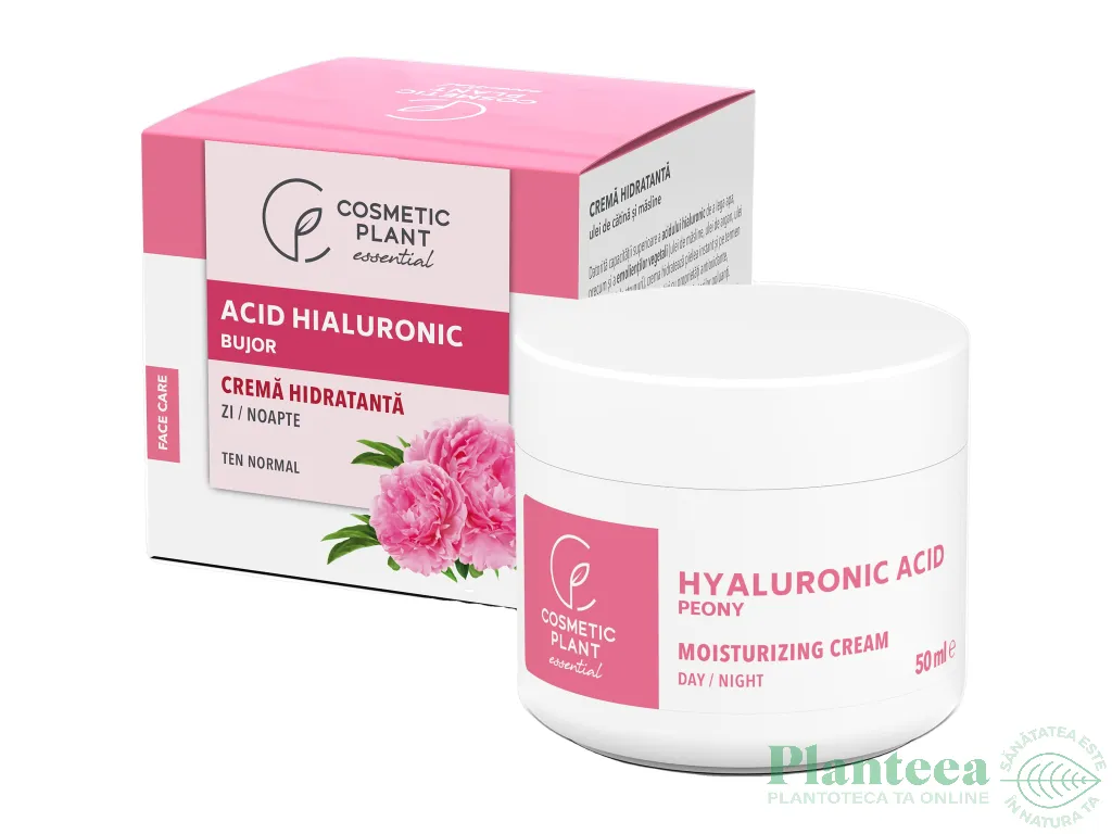 Crema hidratanta delicata acid hyaluronic bujor 50ml - COSMETIC PLANT