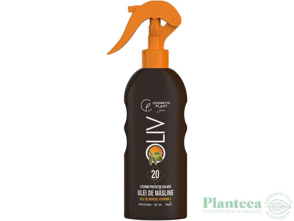 Emulsie plaja spf20 ulei masline morcov 200ml - COSMETIC PLANT