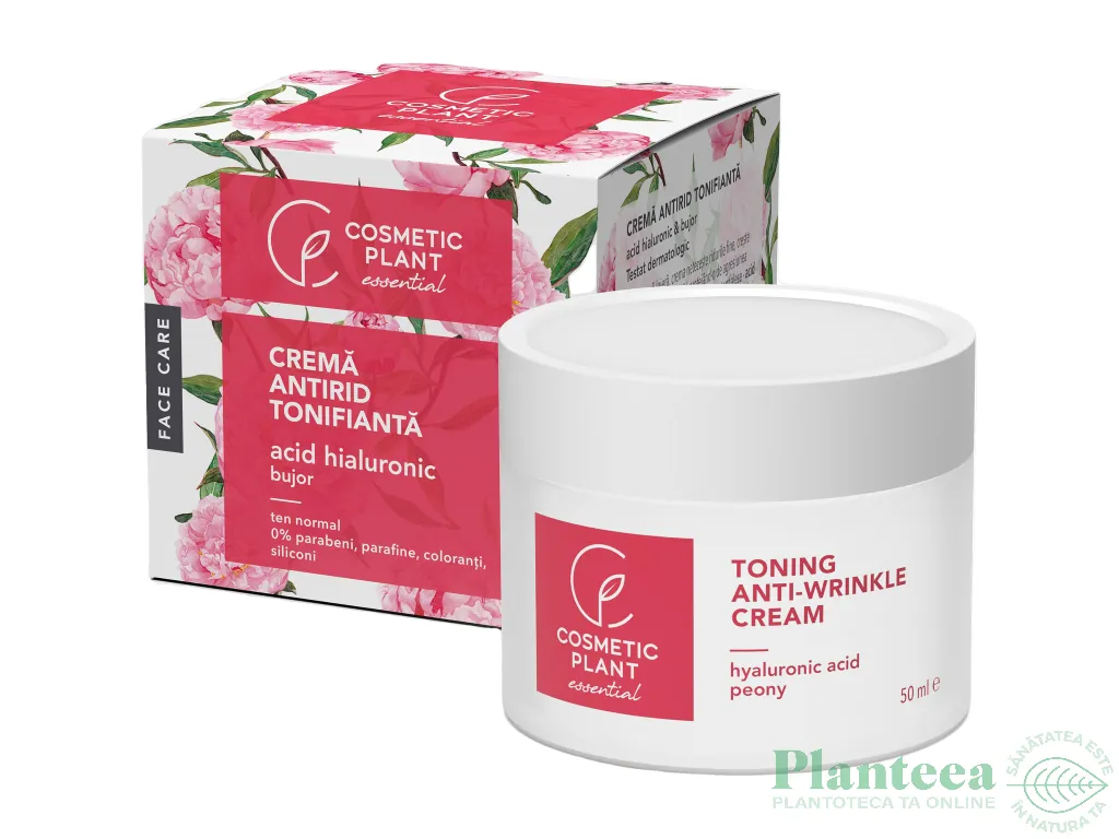 Crema antirid tonifianta acid hyaluronic bujor 50ml - COSMETIC PLANT
