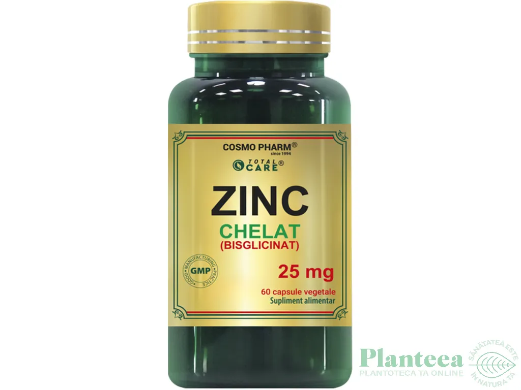 Zinc chelat bisglicinat 25mg 60cp - COSMO PHARM
