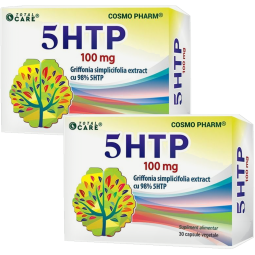 Pachet 5HTP 100mg {50% reducere} 2x30cps - COSMO PHARM