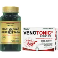Pachet Nattokinaza serrapeptaza + Venotonic 30+30cps - COSMO PHARM