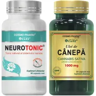 Pachet Neurotonic + Ulei canepa 1000mg 90+30cps - COSMO PHARM