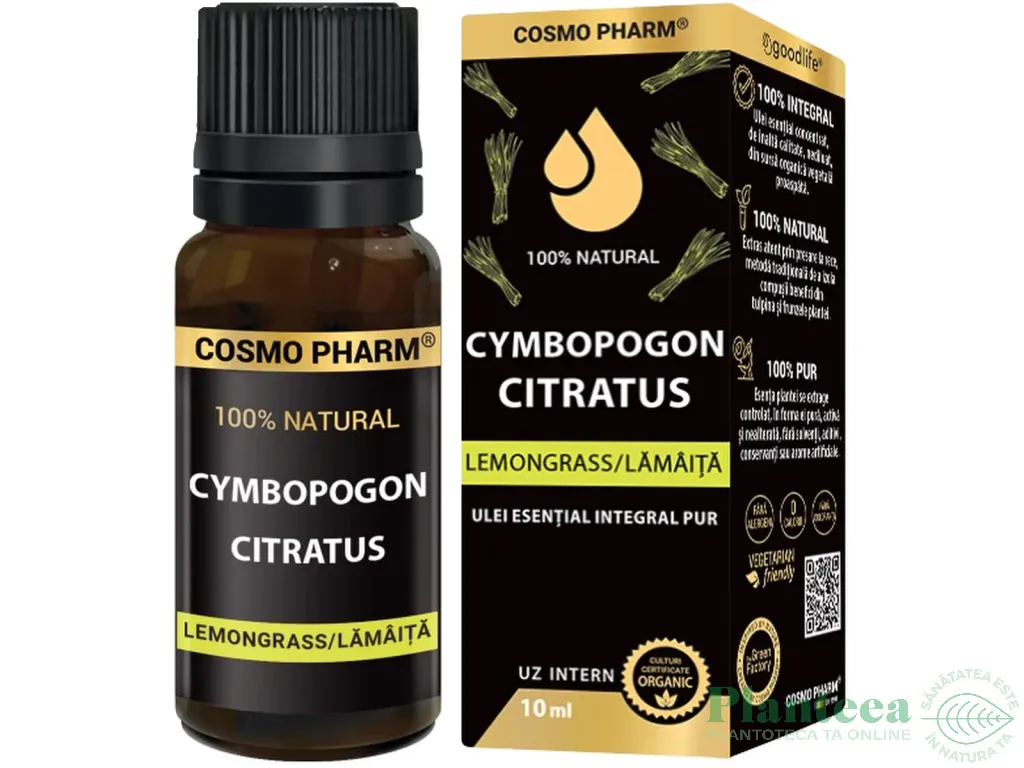 Ulei esential integral 100% natural lemongrass 10ml - COSMO PHARM