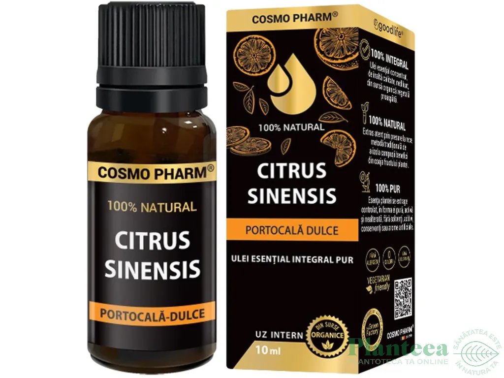 Ulei esential integral 100% natural portocala dulce 10ml - COSMO PHARM