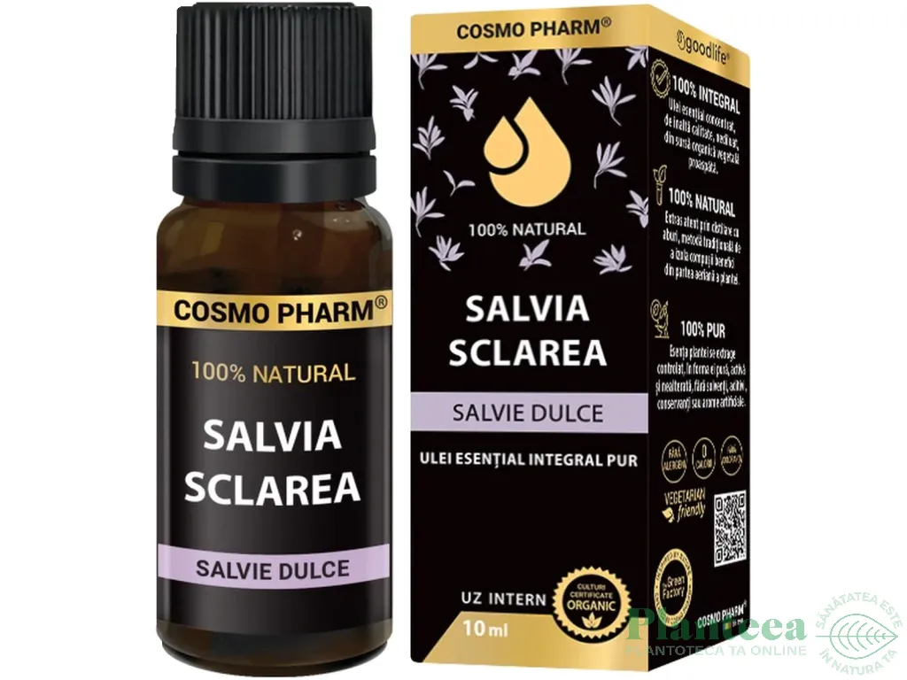 Ulei esential integral 100% natural salvie dulce10ml - COSMO PHARM