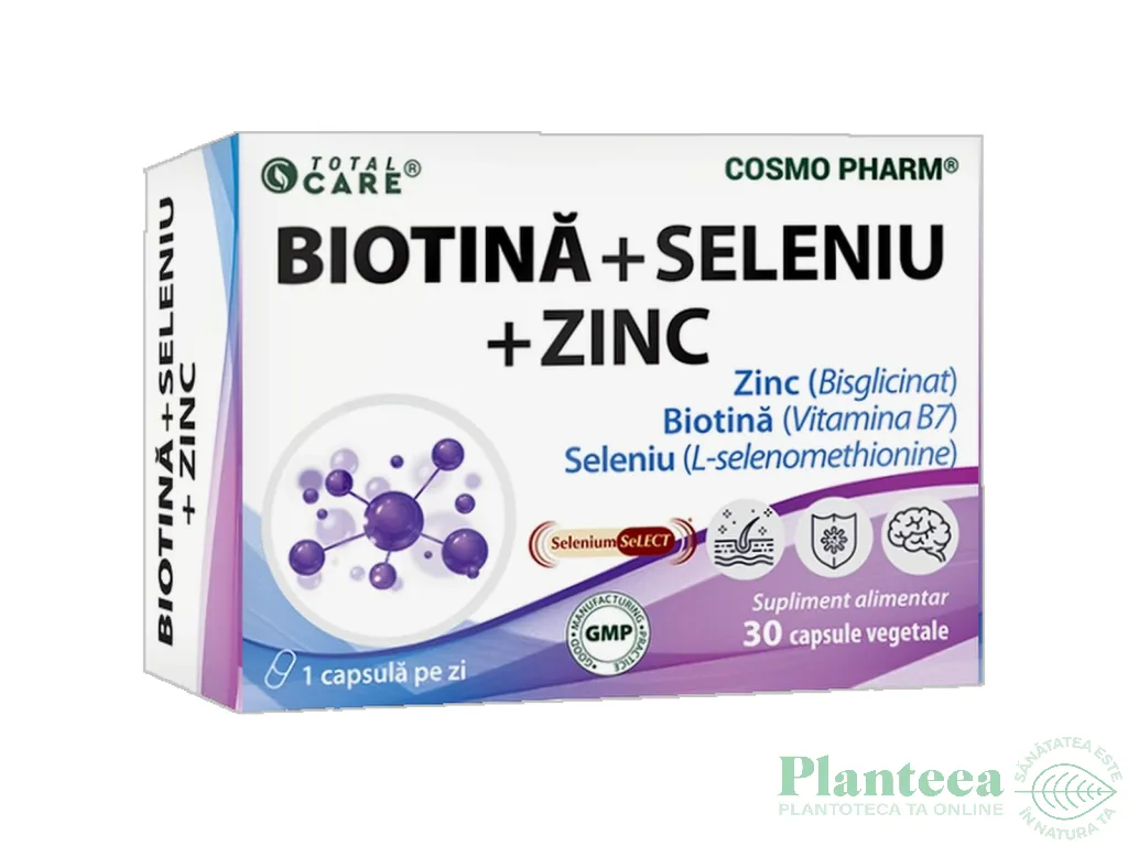 Biotina 1000mcg Se ZN 30cps - COSMO PHARM