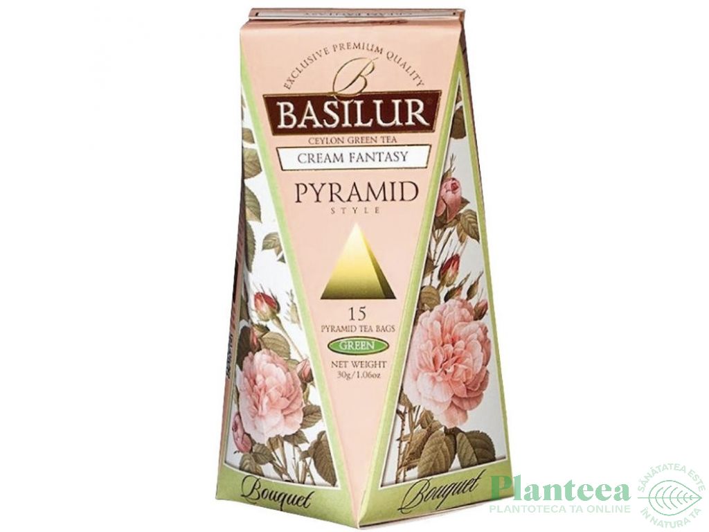 Ceai verde ceylon Bouquet cream fantasy piramide 15dz - BASILUR
