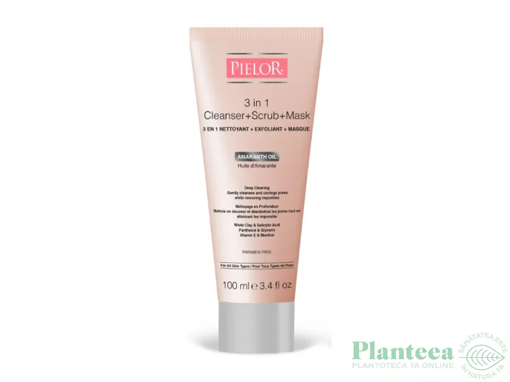 Crema 3in1 [demachiant scrub masca] ulei amarant 100ml - PIELOR