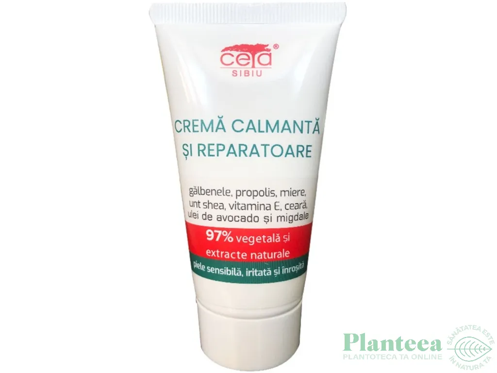 Crema calmanta reparatoare piele sensibila iritata inrosita 97%vegetala 50ml - CETA