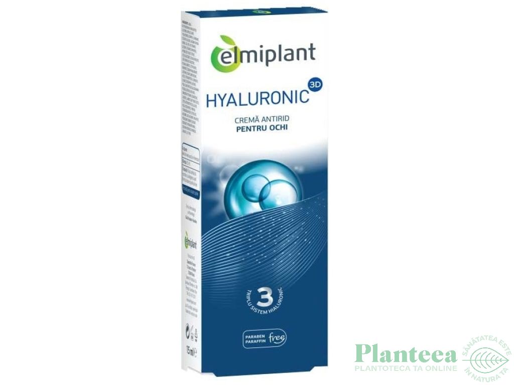 Crema ochi antirid Hyaluronic 15ml - ELMIPLANT