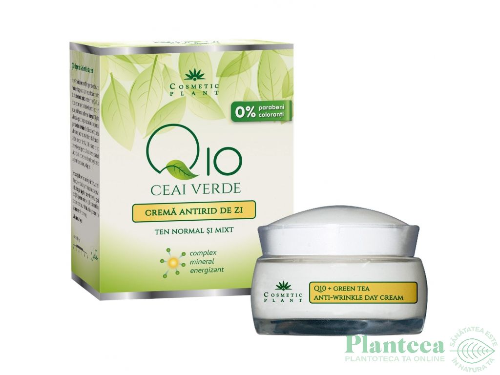 Crema zi antirid Q10 ceai verde 50ml - COSMETIC PLANT