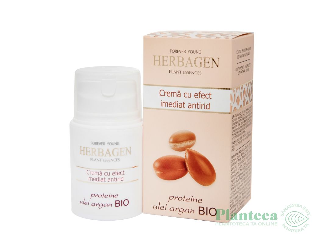 Crema antirid efect imediat ulei argan bio 50g - HERBAGEN