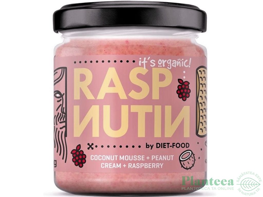 Crema desert arahide zmeura RaspNutin eco 200g - DIET FOOD