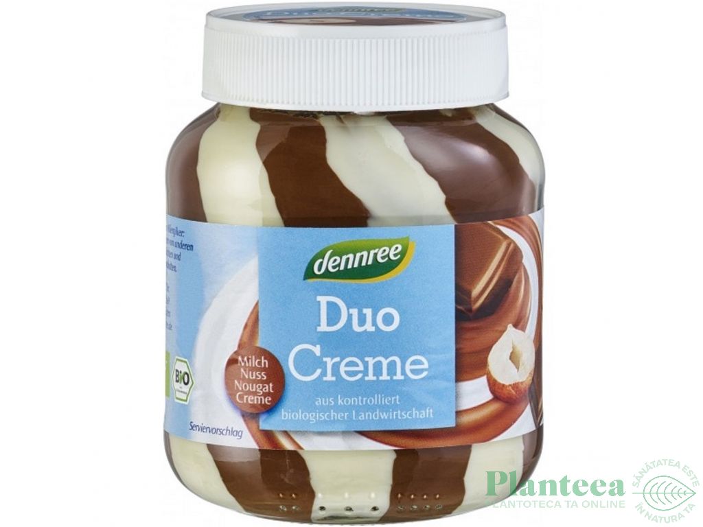 Crema desert alune ciocolata lapte Nuss Nougat eco 400g - DENNREE