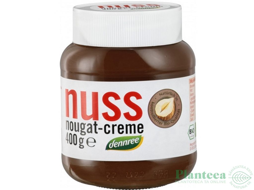 Crema desert alune ciocolata Nuss Nougat eco 400g - DENNREE