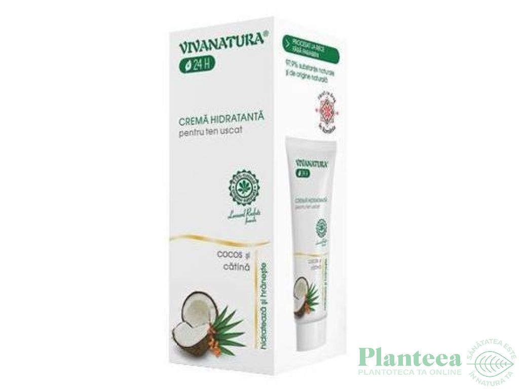 Crema fata hidratanta cocos catina ten uscat 75ml - VIVA NATURA