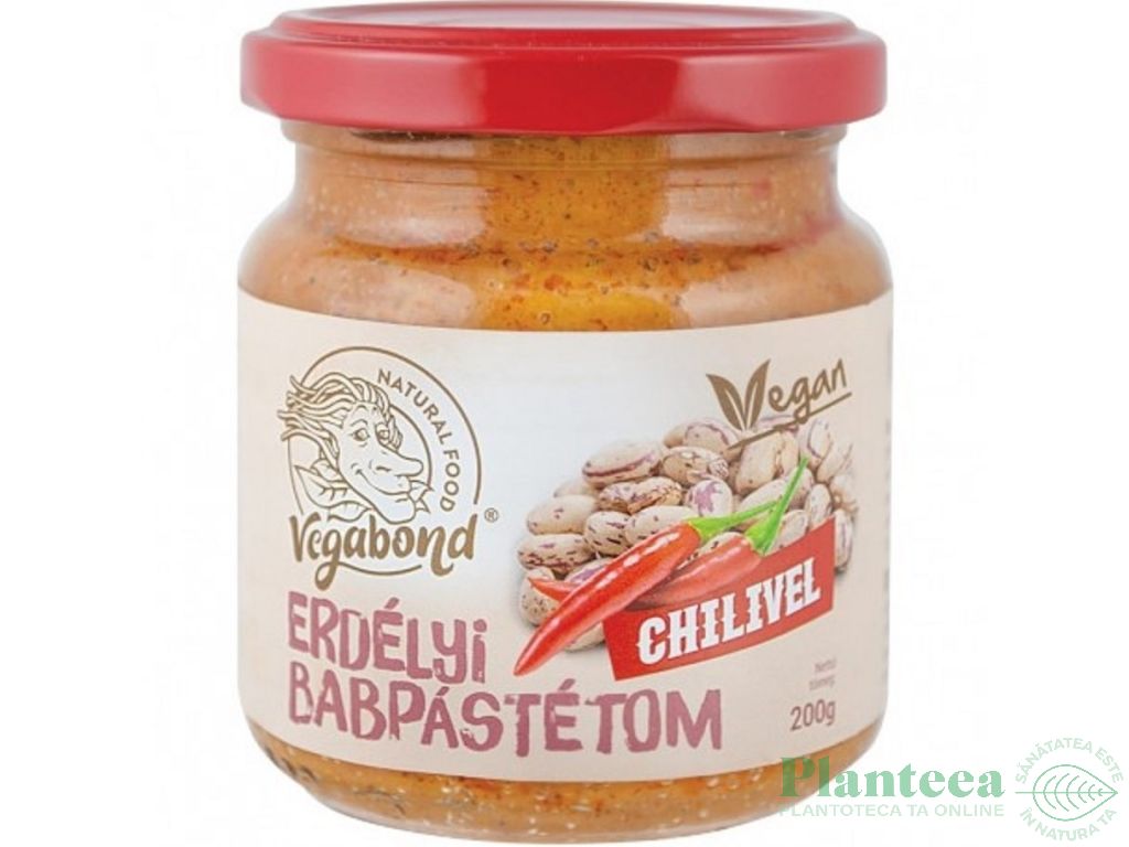 Pasta tartinabila fasole chilli 200g - VEGABOND