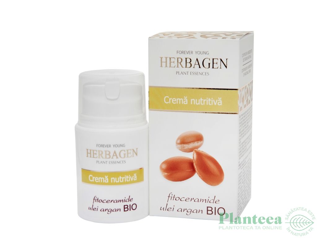 Crema nutritiva fitoceramide ulei argan 50g - HERBAGEN